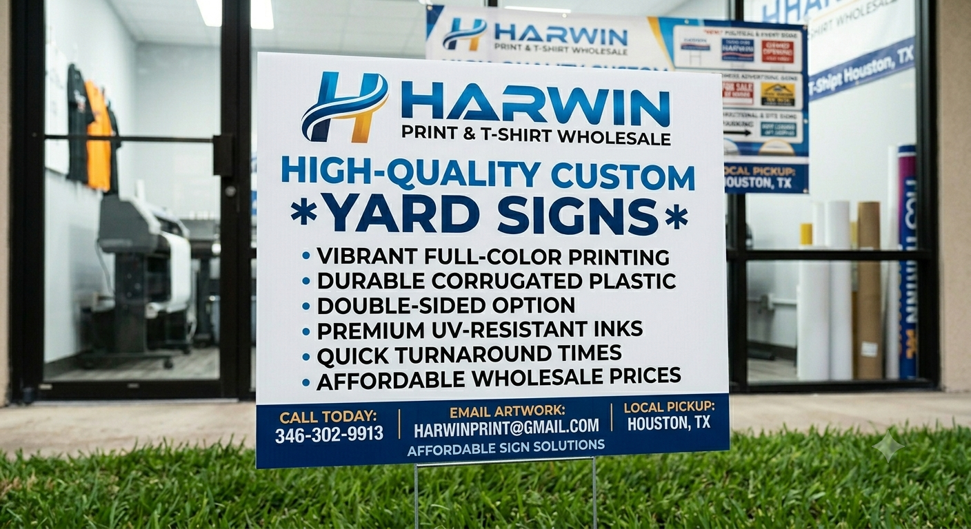 Custom Yard Signs Printing in Houston | High-Visibility Coroplast Signs