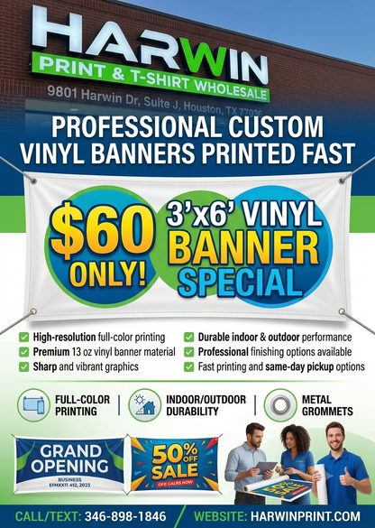 Custom Banner Printing Houston | Same-Day Vinyl Banners